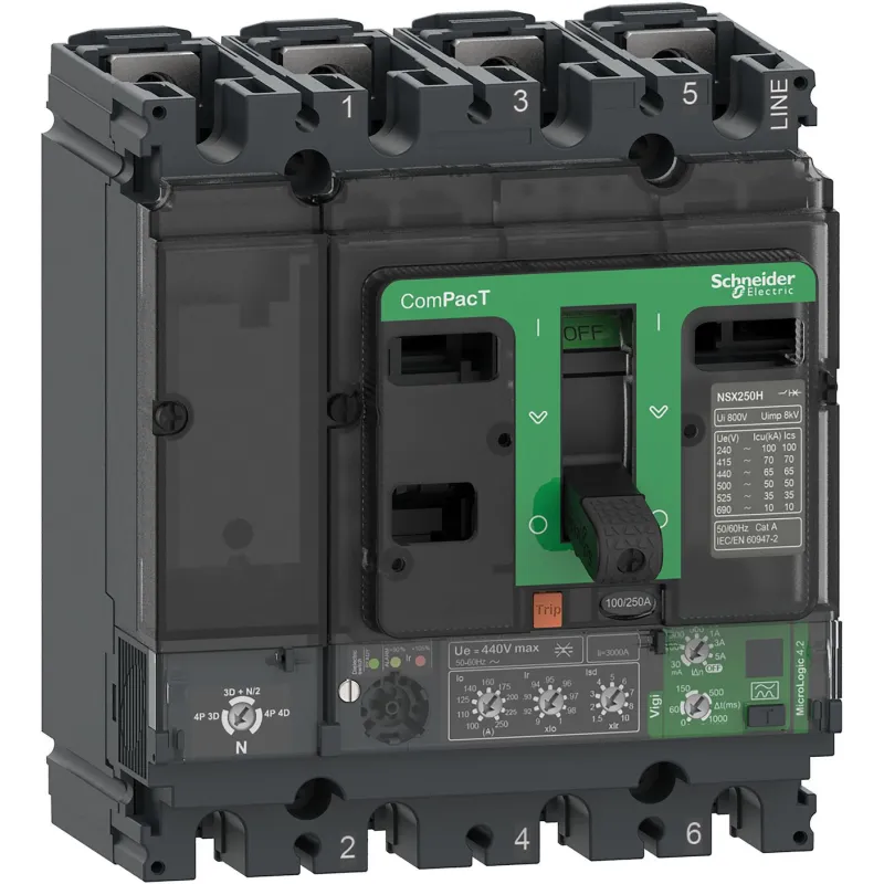 Disjoncteur ComPacT NSX160F 4P4d-160A - MicroLogic 4.2 160A- C16F44V160 - Schneider Electric Disjoncteur ComPacT NSX160F 4P4d-160A - MicroLogic 4.2 160A- C16F44V160 - Schneider Electric