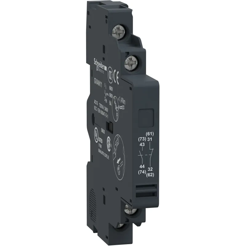 Contact Auxiliaire pour Disjoncteur Moteur TeSys GV - 1O+1F - GVAN11 - Schneider Electric Contact Auxiliaire pour Disjoncteur Moteur TeSys GV - 1O+1F - GVAN11 - Schneider Electric