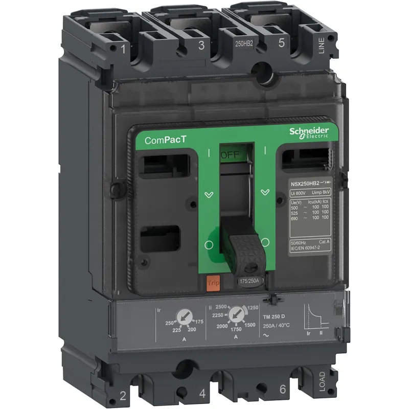 Disjoncteur ComPacT NSX250F 3P3d-250A - Décl. TM-D 250A - C25F3TM250 - Schneider Electric Disjoncteur ComPacT NSX250F 3P3d-250A - Décl. TM-D 250A - C25F3TM250 - Schneider Electric