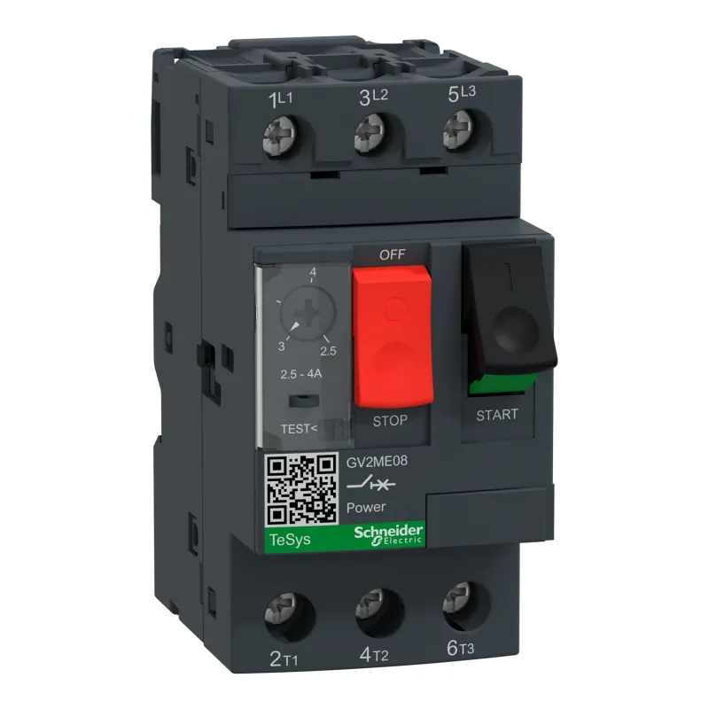 Disjonteur moteur TeSys GV2ME - 2,5..4A - 3P 3d - GV2ME08 &ndash; Schneider Electric