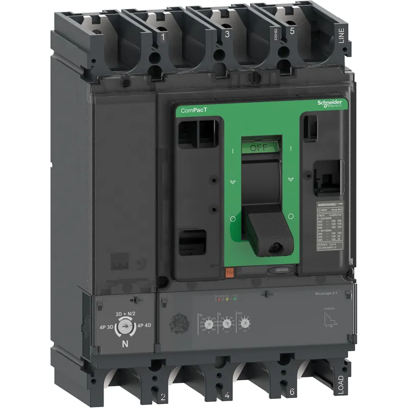 Disjoncteur ComPacT NSX400F Fixe 4P4d - MicroLogic 2.3 400A - C40F42D400 - Schneider Electric
