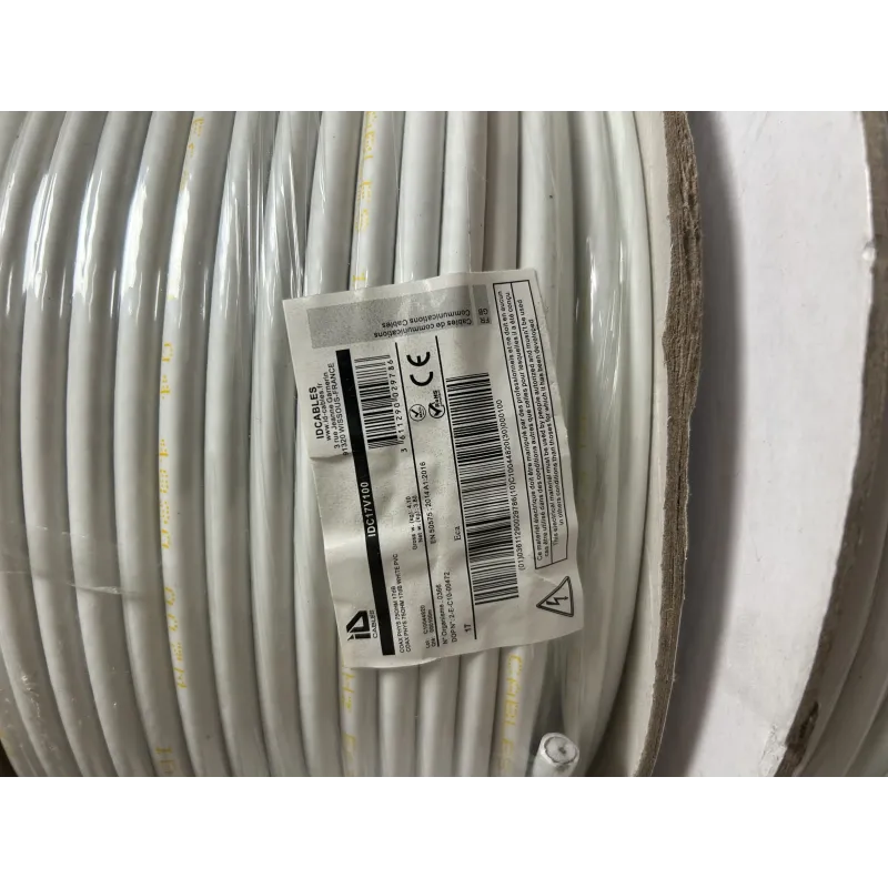 C&acirc;ble coaxial TV 17VATC Classe B 75 ohms blanc Vendu par 100m
